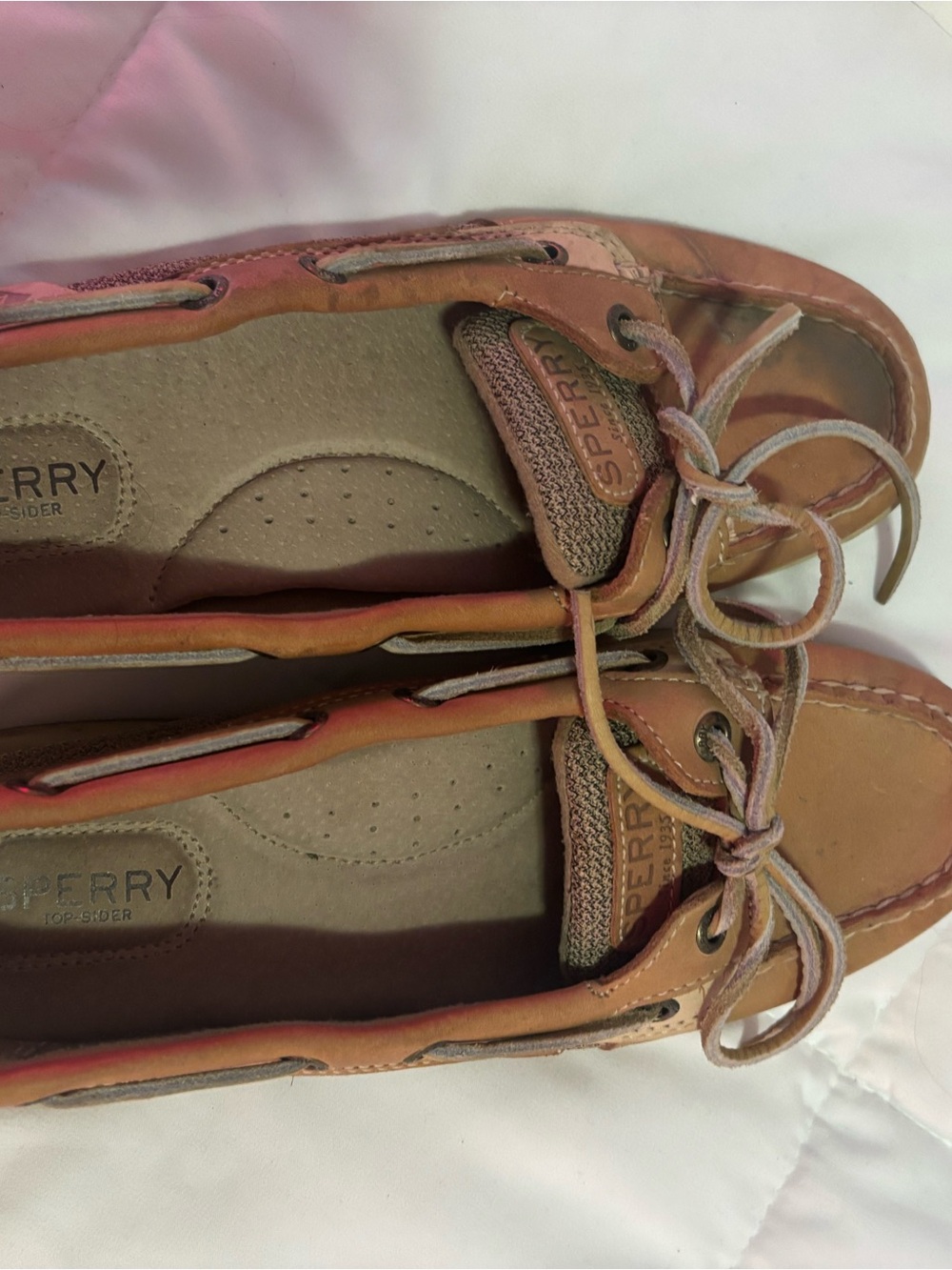 Sperry Women’s Tan Leather Moccasin Boat Shoes